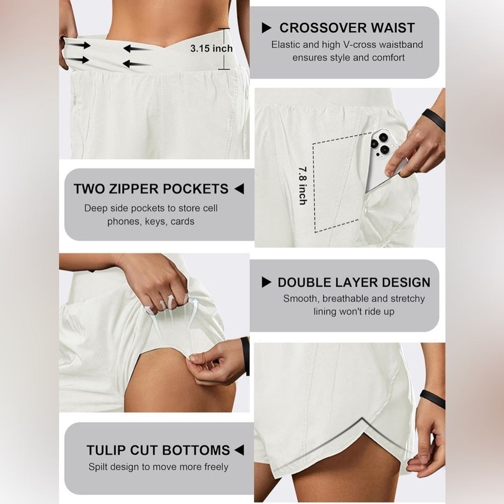 Blooming Jelly Women's Workout Shorts Athletic - Picture 4 of 7